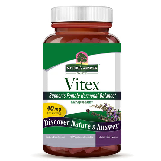 VTEX (V. Agnus Castus) 40mg por porción de Nature's Answer | Formula diseñada para apoyar el equilibrio hormonal femenino | 90 cápsulas veganas