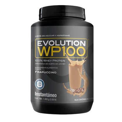 Proteína de Suero de Leche (Whey) Instantánea Sabor Chocolate u otros sabores 32.8g de Evolution WP100 |  1.4kg o 2.8kg, 42 y 85 porciones