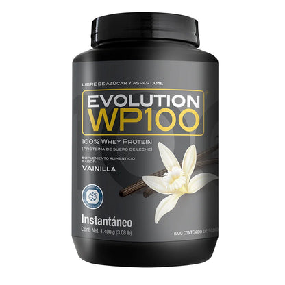 Proteína de Suero de Leche (Whey) Instantánea Sabor Chocolate u otros sabores 32.8g de Evolution WP100 |  1.4kg o 2.8kg, 42 y 85 porciones