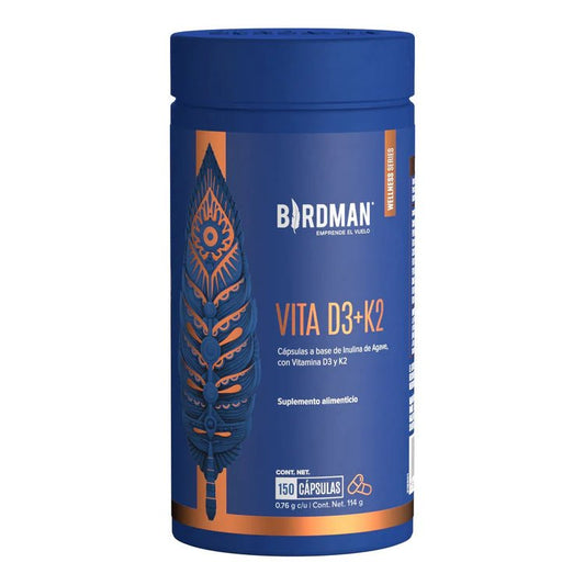 Vitamina D3 + K2 de Birdman | Función Inmune | 150 Cápsulas
