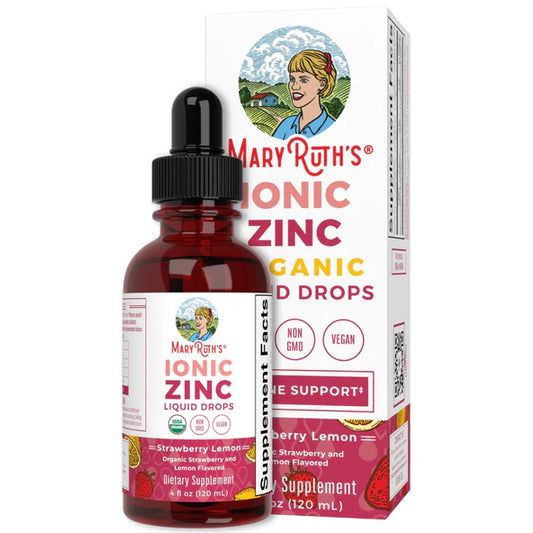 Zinc Iónico Líquido 3mg de Mary Ruth's |  Refuerza el sistema inmunológico, esencial para el crecimiento y desarrollo físico | Gotero de 120ml Sabor Fresa Limón