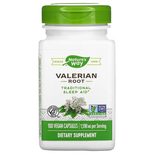 Raíz de Valeriana 1590mg de Nature's Way  | Contribuye a aliviar la ansiedad y el estrés, promoviendo un sueño reparador | 100 cápsulas veganas