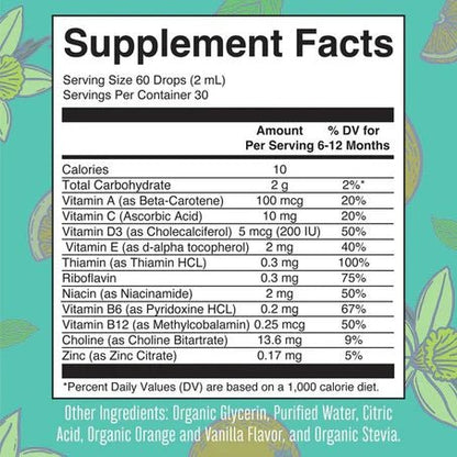 Multivitamínico Orgánico Infantil, MaryRuth’s| Apoya el crecimiento y fortalecimiento óseo | 60 ml