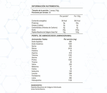 Colágeno Grass-Fed Vital-PRO de Nutrasana | Apoya el aspecto de la piel, cabello y uñas | Polvo 300 g