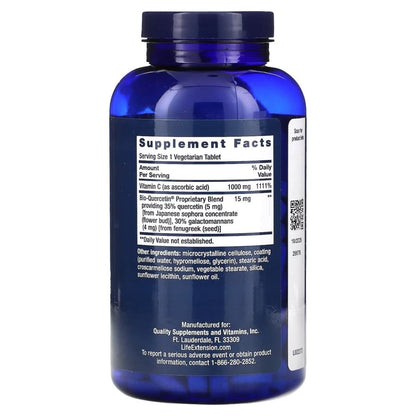 Vitamina C 100mg + Bio-Quercetina 15mg de Life Extension | Promueve la fortaleza del sistema inmunológico | 250 cápsulas vegetales