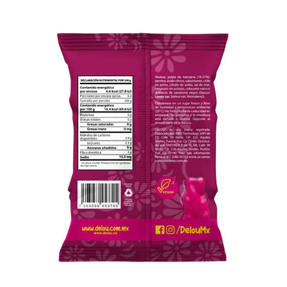 Ositos de Jamaica Chile Delou | Snack práctico, sin azúcar |  Gomitas 40 g