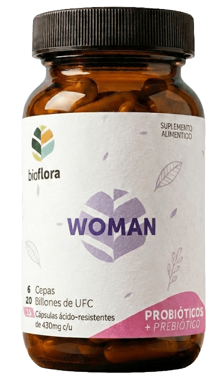 Probióticos + Prebióticos 20 Billones de UFC 430mg WOMAN de Bioflora | Bienestar Digestivo Femenina | 35 Cápsulas Ácido - Resistentes