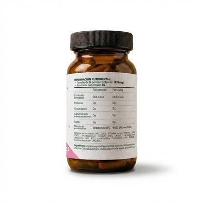 Probióticos + Prebióticos 20 Billones de UFC 430mg WOMAN de Bioflora | Bienestar Digestivo Femenina | 35 Cápsulas Ácido - Resistentes