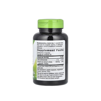 Citrato de Calcio 500mg de Nature's Way  | Contribuye a fortalecer los huesos y las articulaciones | 100 cápsulas veganas