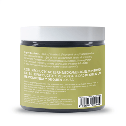 L-Teanina y Ginseng, Adjust+ de Reset | Apoya el manejo del estrés y la calma mental | 60 cápsulas