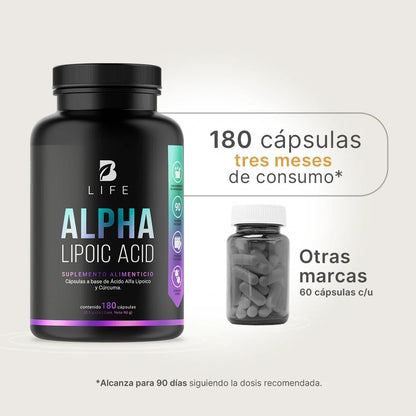 Ácido Alfa Lipoico B Life | Apoyo Antioxidante | 180 cápsulas