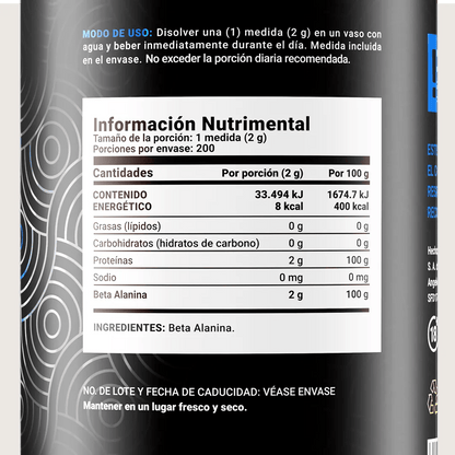 Beta Alanina de B Life | Energía y Resistencia | 200 porciones