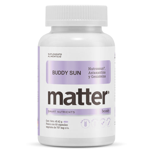 NutroxSun, Astaxantina y Genisteína Buddy Sun Matter 757 mg | Protección Solar y Salud de la Piel | 60 Cápsulas Vegetales