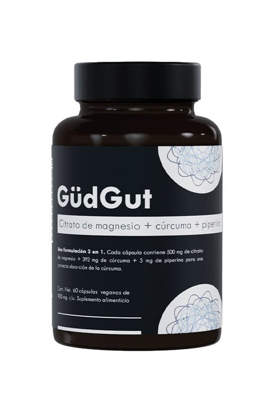 Citrato de magnesio, Cúrcuma y Piperina de GüdGut | Combinación Antiinflamatoria |  60 cápsulas