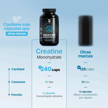 Creatina Monohidratada Micronizada | B Life |  240 Cápsulas