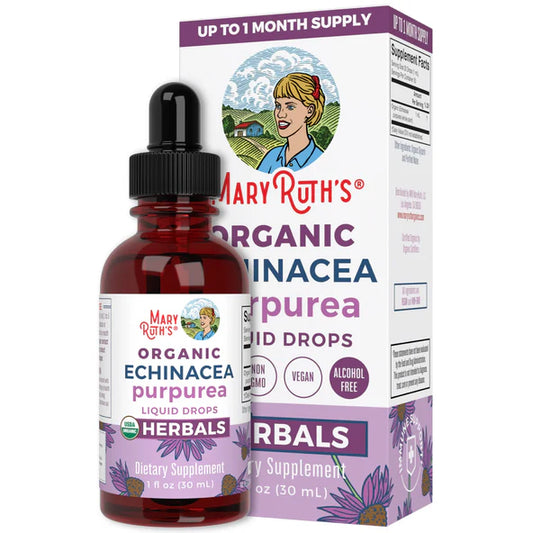 Equinácea Orgánica de Mary Ruth's 1ml por porción | Fortalece el Sistema Inmunológico | Líquido de 30ml