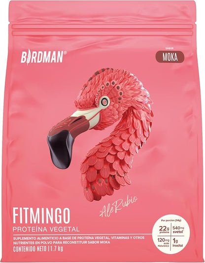 Birdman Fitmingo: Proteína Vegana Con Ácido Hialurónico, Inositol, Potenciadores de Colágeno, Vitamina C, Vitamina D3, Zinc, Enzimas Digestivas y Svetol | Moka y Vainilla