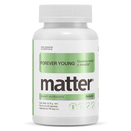 Glutatión Setria y AstraGin Forever Young  Matter | Protección Antioxidante y Energía Celular | 45 Cápsulas vegetales