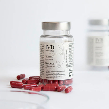 FerroPlus de IVB |  Hierro bisglicinato Ferrochel® con vitamina C, cobre, vitamina B12 y folatos | 60 Cápsulas