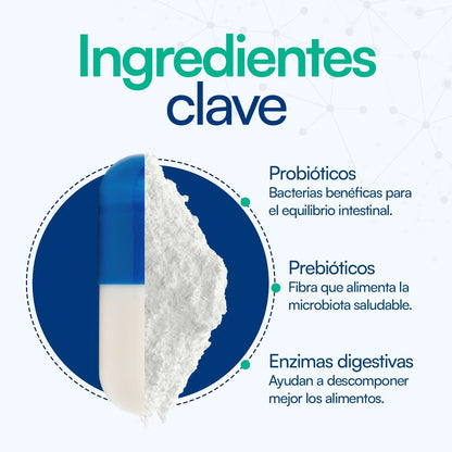 Probióticos Avanzados con Enzimas Digestivas de Wohl Laboratorios | Promueve el Bienestar intestinal  | 60 cápsulas vegetales