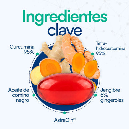 Curcumina Max con AstraGin de Wohl VidaLabs | Antioxidante, bienestar articular, digestión ligera  | 60 Cápsulas