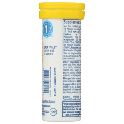 Citrato de Magnesio + Calcio + Potasio Max-Hydrate Endurance de Trace Minerals | Rehidrata tras ejercicio intenso | 10 tabletas