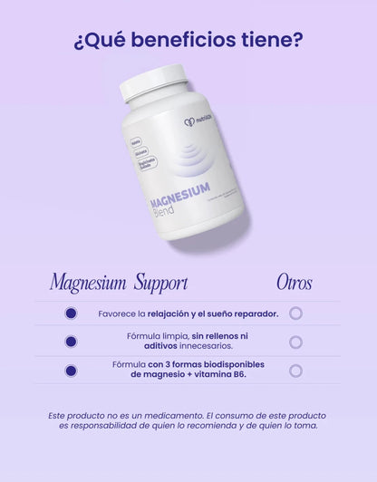 Magnesio quelado, Magnesium Blend de nutriADN | Promueve el equilibrio neurológico | 60 cápsulas