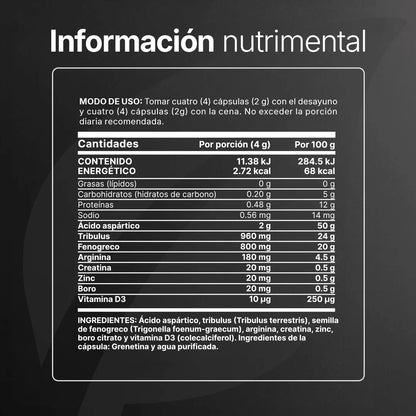 Mens T Platinum | B-Life | Fórmula para Hombres con Creatina y Acido aspártico | 240 cápsulas