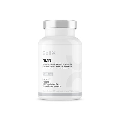 NMN, Resveratrol, Quercetina, TMG y Bionerine | NMN de Cellx | 60 Cápsulas