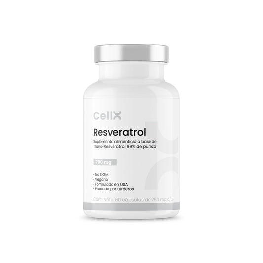 | Resveratrol de Cellx |Trans-Resveratrol, EGCG, Pteroestilbeno, Quercetina y Bioperine® 60 Cápsulas