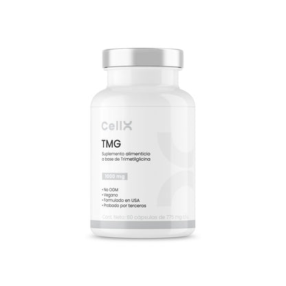 | TMG de Cellx | TMG, Quatrefolic®, Betaina HCI, NAC, Vitamina B6 y B12 60 Cápsulas