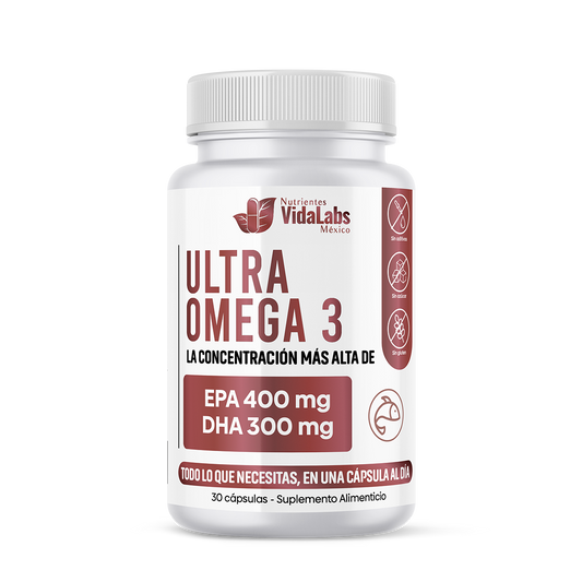 Ultra Omega 3 EPA y DHA de Vida Labs | Apoyo de la Función Cardiovascular y Reduce la Inflamación, Ayudando a Aliviar Dolores y Malestares | 30 Cápsulas Blandas