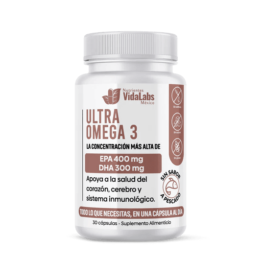 Ultra Omega 3 EPA y DHA de Vida Labs | Apoyo de la Función Cardiovascular y Reduce la Inflamación, Ayudando a Aliviar Dolores y Malestares | 30 Cápsulas Blandas