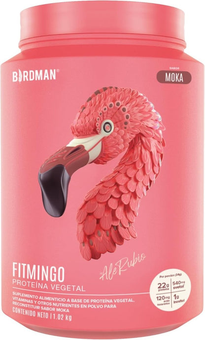 Birdman Fitmingo: Proteína Vegana Con Ácido Hialurónico, Inositol, Potenciadores de Colágeno, Vitamina C, Vitamina D3, Zinc, Enzimas Digestivas y Svetol | Moka y Vainilla