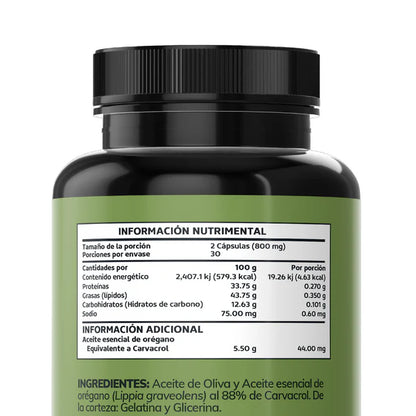 Aceite de orégano Beyond Vitamins 88% Carvacrol |  |60 cápsulas
