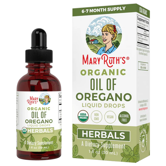 Gotas de Aceite De Orégano Orgánico de Mary Ruth's 0.15ml por porción | Ayuda a combatir infecciones y mejorar la función respiratoria y digestiva | Gotero de 30ml - 200 servicios