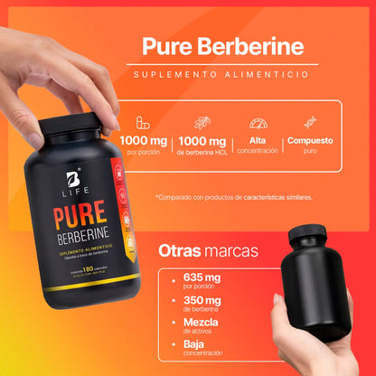 Berberina Pure | B-Life | Bienestar Digestivo y Metabólico | 180 cápsulas