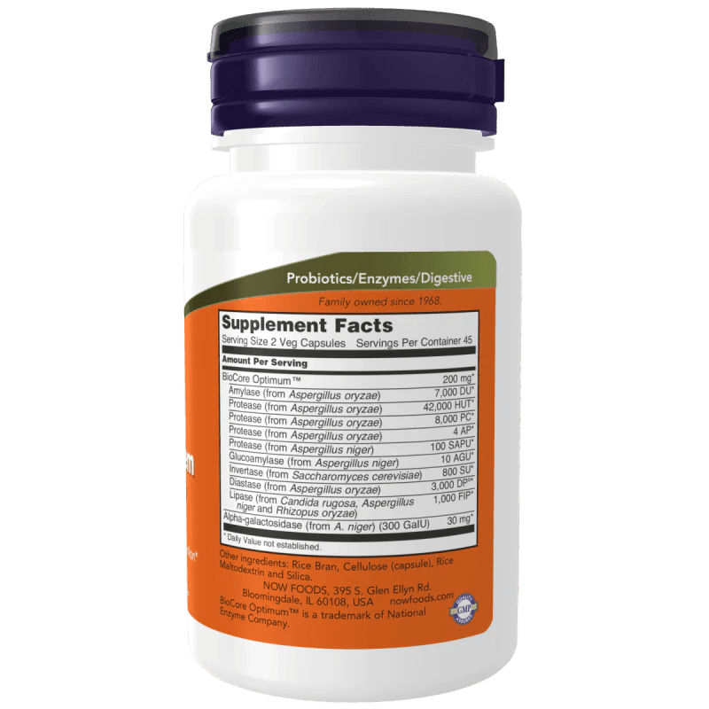 Mezcla Enzimática BioCore Optimum™ – Optimal Digestive System NOW Foods ...
