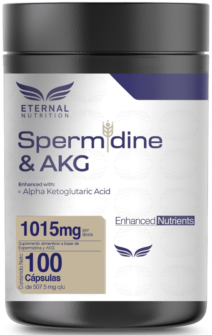 Spermidina y AKG Eternal Nutrition | Metabolismo celular y envejecimiento saludable | 200 cápsulas