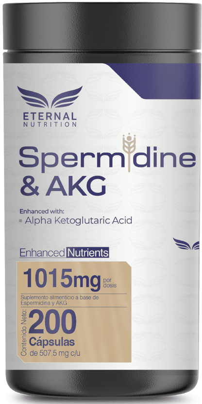 Spermidina y AKG Eternal Nutrition | Metabolismo celular y envejecimiento saludable | 200 cápsulas
