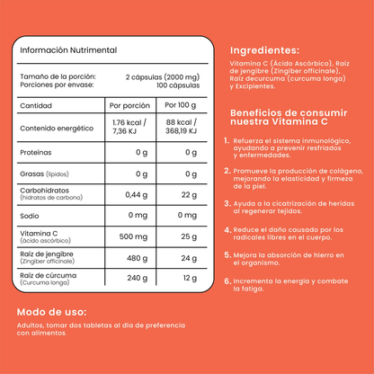 Vitamina C Hello Radiance! Silvia Strauss | Refuerza el sistema inmune de forma natural | 100 cápsulas vegetales