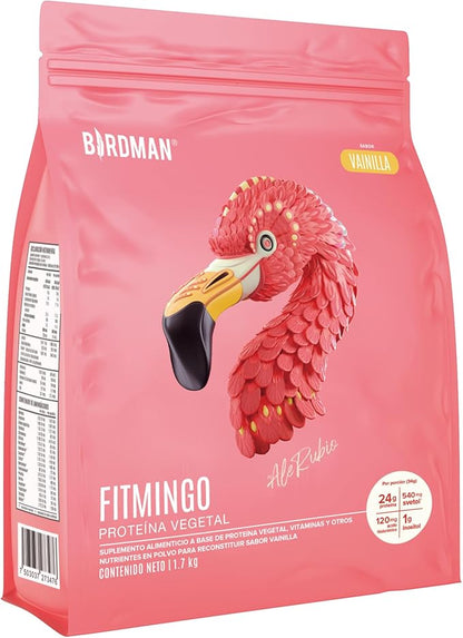 Birdman Fitmingo: Proteína Vegana Con Ácido Hialurónico, Inositol, Potenciadores de Colágeno, Vitamina C, Vitamina D3, Zinc, Enzimas Digestivas y Svetol | Moka y Vainilla