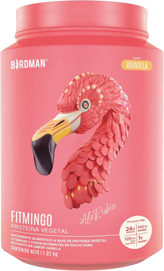 Birdman Fitmingo: Proteína Vegana Con Ácido Hialurónico, Inositol, Potenciadores de Colágeno, Vitamina C, Vitamina D3, Zinc, Enzimas Digestivas y Svetol | Moka y Vainilla