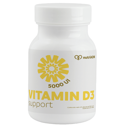 Vitamina D3 5000 UI Support de NutriADN| Apoyo óseo e inmunológico | 60 cápsulas