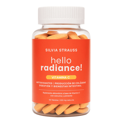Vitamina C Hello Radiance! Silvia Strauss | Refuerza el sistema inmune de forma natural | 100 cápsulas vegetales