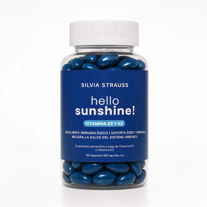 Vitamina D3 y K2 con Aceite de aguacate, Linaza y Germen de Trigo 650mg de Silvia Strauss | 180 cápsulas vegetales