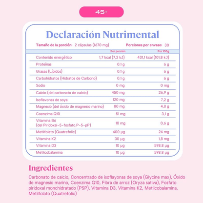 Isoflavonas 45+ Femme de B-fit  | Equilibrio femenino, apoya etapa de menopausia  | 60 cápsulas